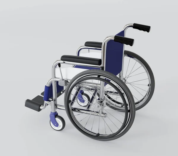 Niebieski Kolorowy Fotel Wózek Inwalidzki Izolowany Białym Grzbiecie Ilustracja — Zdjęcie stockowe