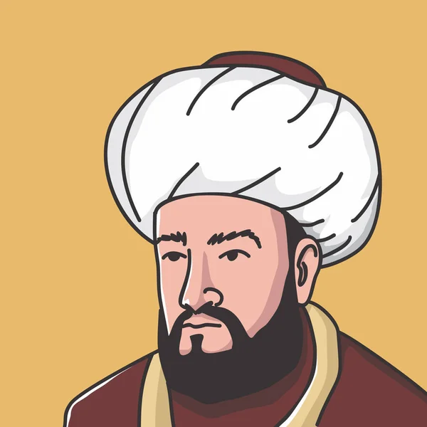 Vecotr Ilustrasi Muhammad Ghazali Teolog Islam Ahli Hukum Filsuf - Stok Vektor
