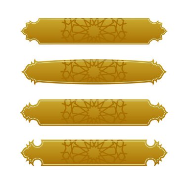 Arapça metin için İslami kurdele pankartı seti 