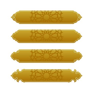 Arapça metin için İslami kurdele pankartı seti 