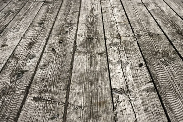 Weathered Gray Wooden Floorboards Background Photo — Fotografia de Stock