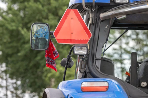 Handkerchief on a tractor as a farmer\'s protest against the environmental measures from The Hague in the Netherlands