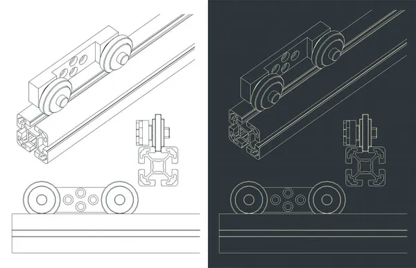 Ilustração Vetorial Estilizada Plantas Transporte Para Slot Perfil Alumínio —  Vetores de Stock