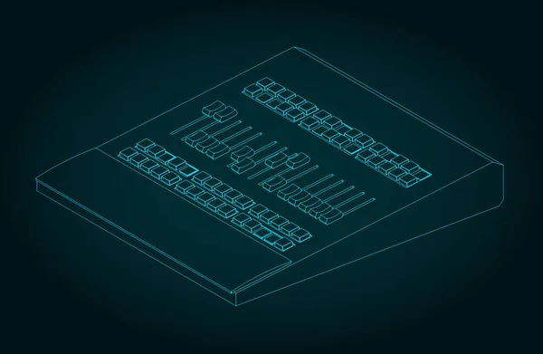 Ilustração Vetorial Estilizada Desenhos Isométricos Superfície Controle Mistura — Vetor de Stock