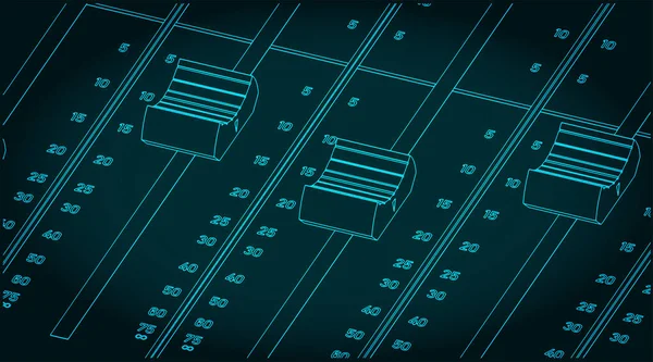 Ilustración Vectorial Estilizada Controles Deslizantes Faders — Archivo Imágenes Vectoriales