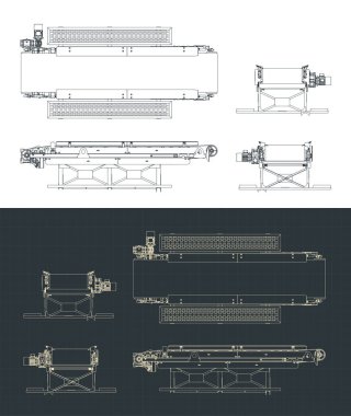 Taşıyıcı çizginin planlarının biçimlendirilmiş vektör illüstrasyonu