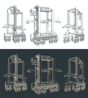 Başıboş taşıyıcının çizimlerinin biçimlendirilmiş vektör çizimi