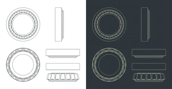 Stilizált Vektor Illusztráció Csapágyak Tervrajzairól — Stock Vector