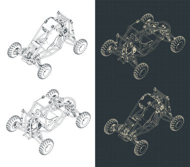 Böceğin izometrik planlarının biçimlendirilmiş vektör çizimi