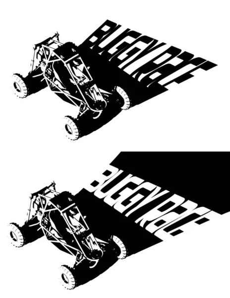 Stylized Vector Illustration Theme Buggy Racing — Vetor de Stock