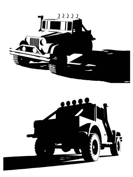 Stylized Vector Illustration Road Vehicle — Stockvektor