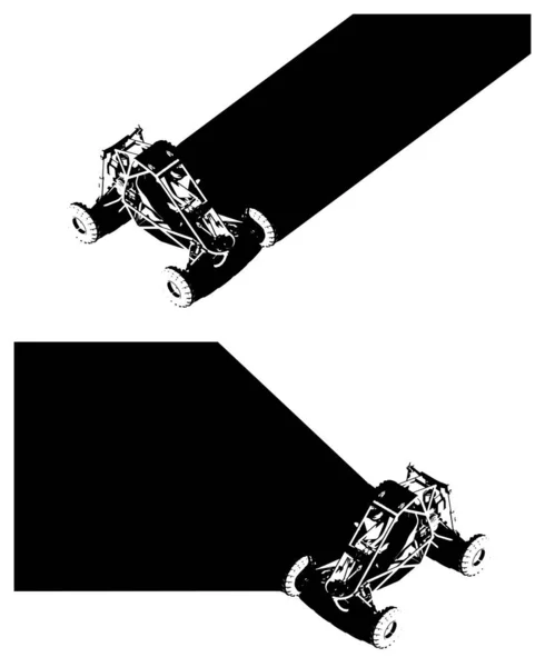 Stylized Vector Illustrations Template Theme Racing Buggy — Stockvektor