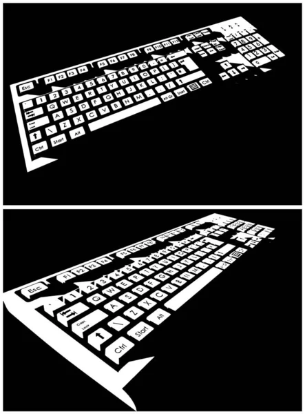 Stilisierte Vektorillustration Einer Mechanischen Tastatur Nahaufnahme — Stockvektor