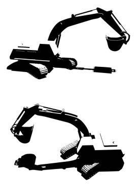 Büyük kazıcının biçimlendirilmiş vektör çizimi