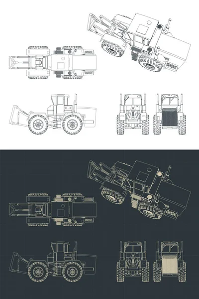 Illustration Vectorielle Stylisée Des Plans Tracteur — Image vectorielle