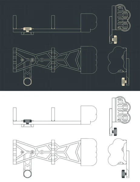 Illustrations Vectorielles Stylisées Plans Carquois Composés — Image vectorielle