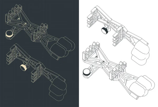 Стилізовані Векторні Ілюстрації Ізометричних Креслень Складеного Лука — стоковий вектор