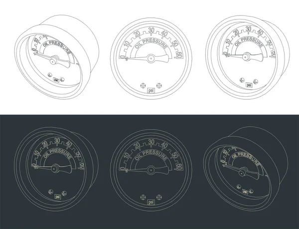 オイル圧力計のベクトル図 — ストックベクタ