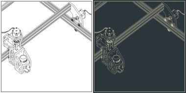CNC lazer makinesinin biçimlendirilmiş vektör çizimi