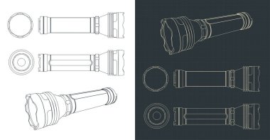 El fenerinin planlarının biçimlendirilmiş vektör çizimi