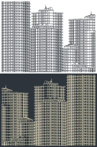 关于建筑业主题的样式化矢量图解 — 图库矢量图片