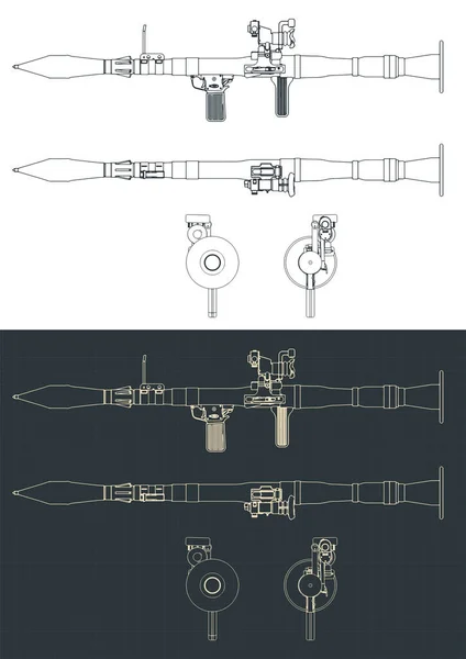 Stylizowana Ilustracja Wektorowa Planów Ręcznej Wyrzutni Granatów Przeciwpancernych — Wektor stockowy