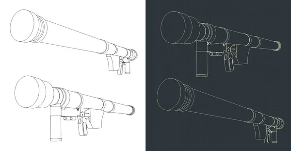 Stylized Vector Illustration Man Portable Air Defense System — Vetor de Stock