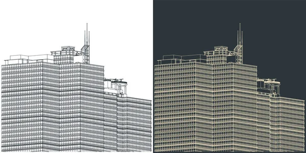 摩天大楼的样式化矢量图片说明 — 图库矢量图片