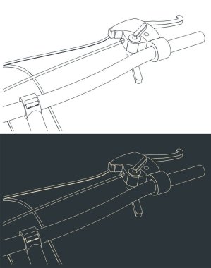 Bisiklet sapının biçimlendirilmiş tasviri yakın plan