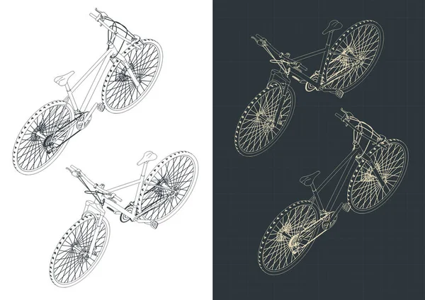 Stylizowana Ilustracja Wektorowa Izometrycznych Rysunków Roweru Drogowego — Wektor stockowy