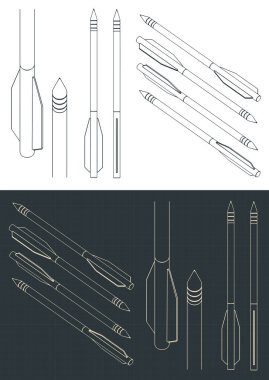 Tatar yayının planlarının biçimlendirilmiş vektör çizimi