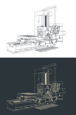 CNC makinesinin biçimlendirilmiş vektör çizimi