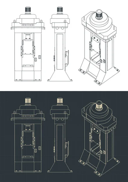 Stylized Vector Illustration Drawings Punch Machine — Stockvector