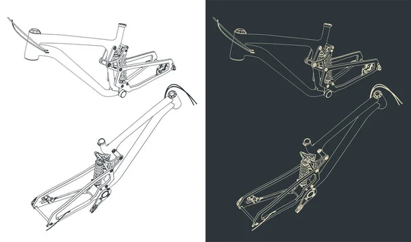 Stylized Vector Illustration Drawings Bicycle Frame — Wektor stockowy