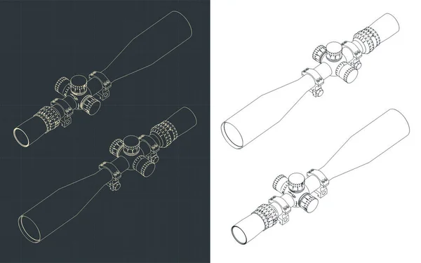 Stylizowana Ilustracja Wektorowa Izometrycznych Planów Widzenia Optycznego — Wektor stockowy