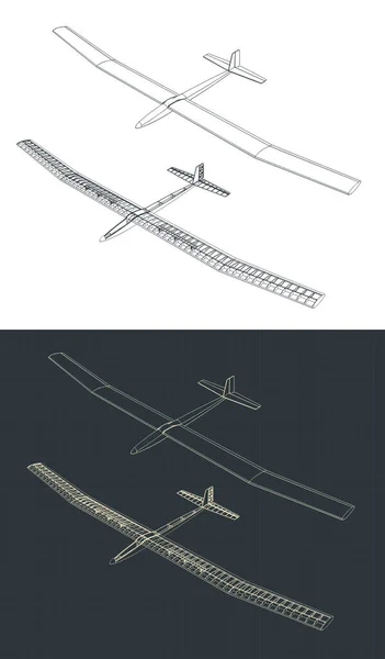 Ilustración Vectorial Estilizada Planos Planeador — Archivo Imágenes Vectoriales