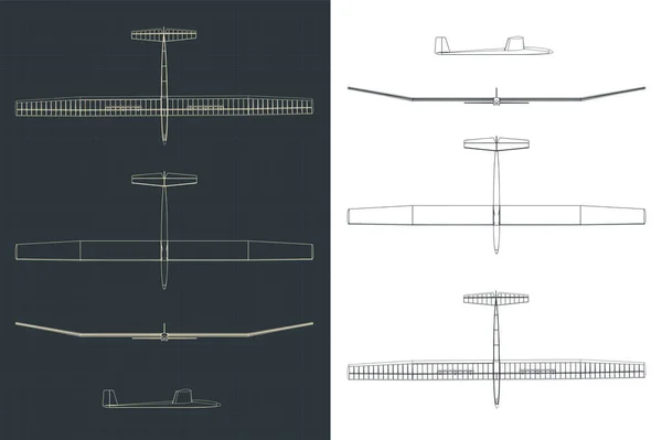 Ilustración Vectorial Estilizada Planos Planeador — Archivo Imágenes Vectoriales