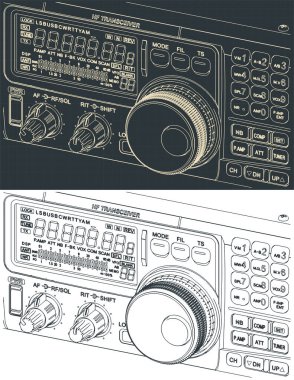 HF alıcısının çizimlerinin biçimlendirilmiş vektör çizimleri