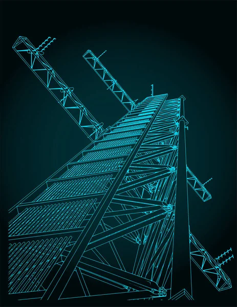 Ilustraciones Vectoriales Estilizadas Torre Antena — Vector de stock