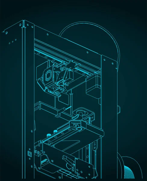 Стилізовані Векторні Ілюстрації Креслень Принтера — стоковий вектор