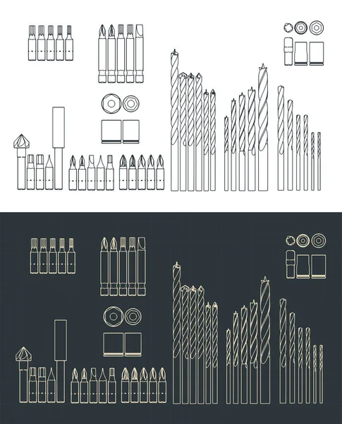 Illustrazione Vettoriale Stilizzata Progetti Utensili Manuali — Vettoriale Stock