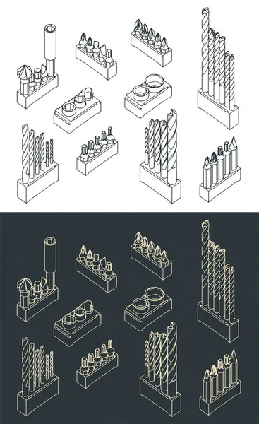 Illustrazione Vettoriale Stilizzata Progetti Isometrici Utensili Manuali — Vettoriale Stock
