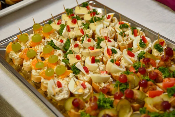 Canape Selection Slate Platter — Stock Photo, Image