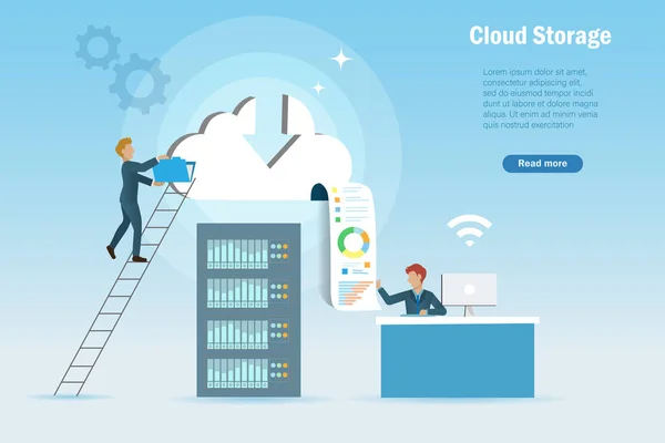 Téléchargement Partage Ligne Stockage Cloud Numérique Sur Des Appareils Intelligents — Image vectorielle