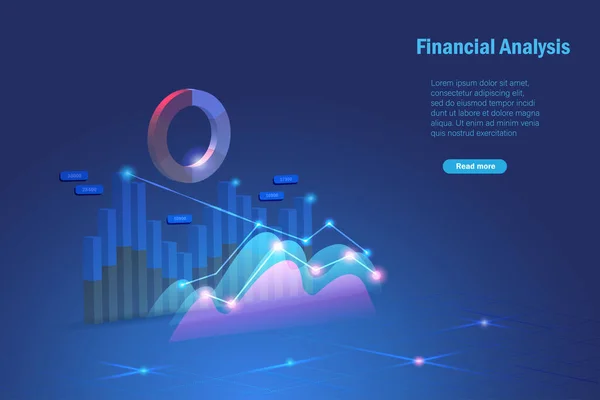 Фінансовий Аналіз Бізнес Аналіз Статистика Фондового Ринку Аналіз Графіків Зростання — стоковий вектор