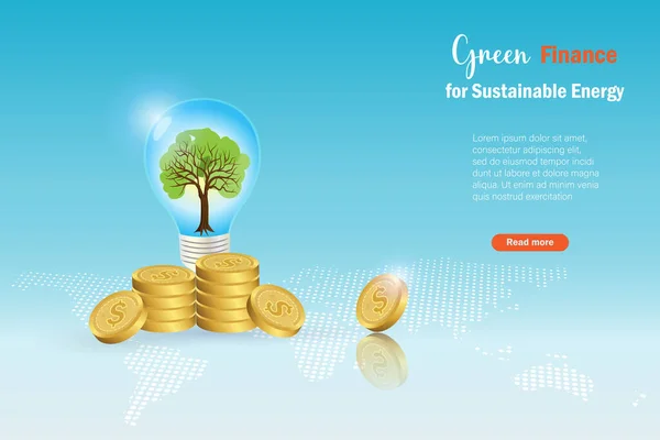 Yeşil Finans Karbon Emisyonlarının Düşüklüğüne Olumlu Çevre Yatırımı Için Para — Stok Vektör