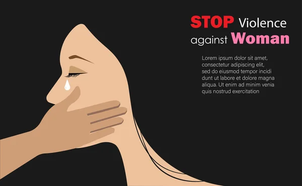 Hand Slap Woman Tear Stop Violence Woman Sexual Harrasment Social — Stock Vector