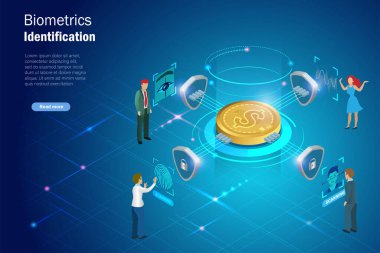 Finansal veri aktarımına erişmek için yüz, göz, parmak izi ve ses tanıma biyometrik tanımlama. Küresel çevrimiçi dijital bankacılık, siber güvenlik, finansal yenilik tahchnolojisi. 