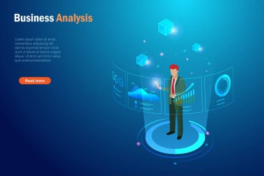 Sanal büyüme grafiğini analiz eden ve zincir ağını engelleyen bir iş adamı. Küresel iş geliştirme, dijital pazarlama, siber güvenlik koruması olan finansal bankacılık teknolojisi.