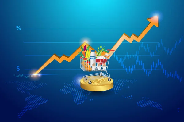 Inflación Los Alimentos Índice Precios Consumidor Del Ipc Concepto Escala — Archivo Imágenes Vectoriales